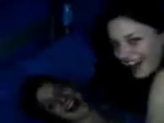 A slutty wife ally receives a double-ended sex toy from an aroused brunette cheating wife.